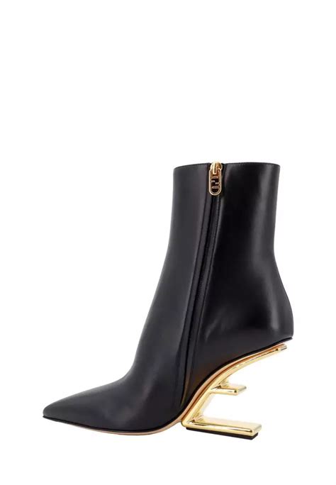 fendi low top leather black|Fendi leather ankle boots.